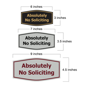 Fancy Absolutely No Soliciting Wall or Door Sign